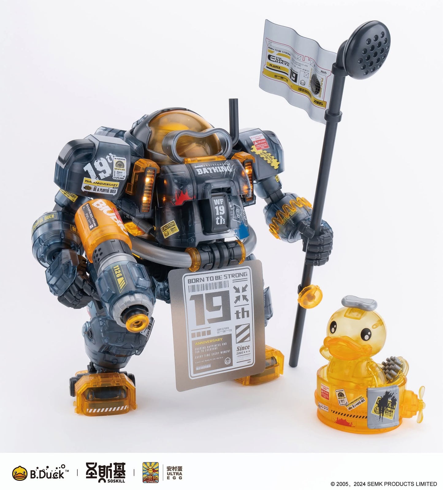 READY sTOCK SOSKILL x ULTRA EGG SpaDuck 19th Anniversary B.DUCK Black Samurai Plastic Model Kit 圣斯基斯巴达克 19周年黑武士限定版