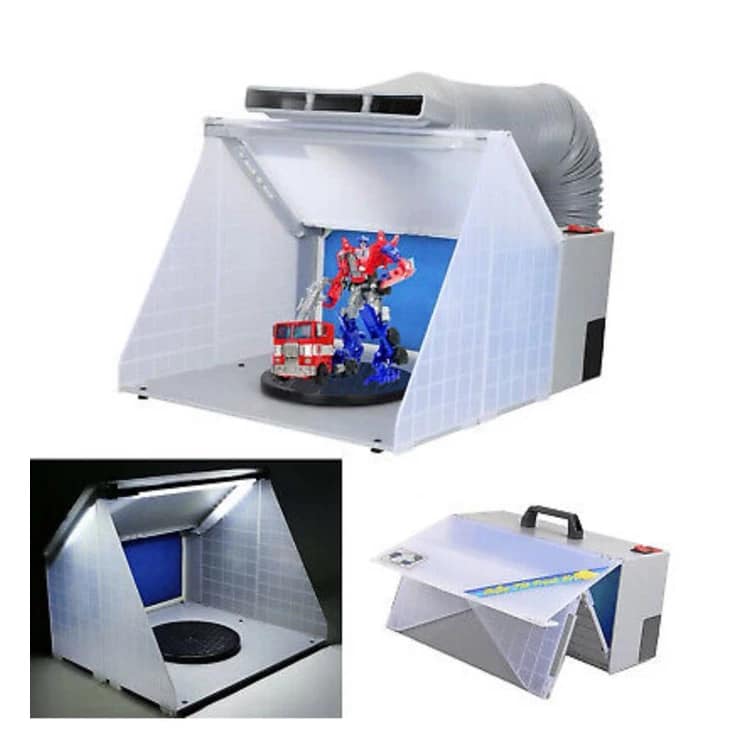 HAOSHENG HS E420DCLK Foldable Spray Booth with LED Light & Exhaust System
